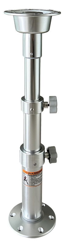 Fabbricate in alluminio anodizzato. La colonna si avvita sulla base con ingegnoso sistema "Thread lock" estremamente stabile. La base si fissa al pagliolo senza incasso, con una sporgenza di soli 20 mm.