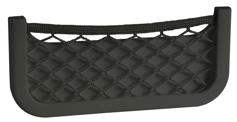 Telaio in ABS bianco, con rete elestica in nylon intrecciato. Dorso autoadesivo, oppure da fissare con 4 viti.