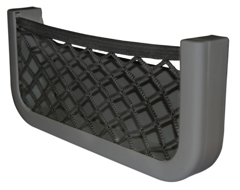 Telaio in ABS bianco, con rete elestica in nylon intrecciato. Dorso autoadesivo, oppure da fissare con 4 viti.