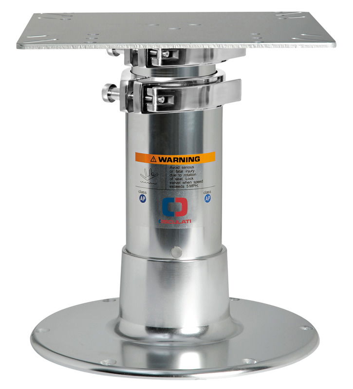 Fabbricata in alluminio lucidato a specchio ed anodizzato. Collari di fissaggio in acciaio inox che rendono la gamba molto stabile e robusta. Completa di molla a gas per la risalita. Non necessita di forare il pavimento per la discesa. Tri-telescopica.