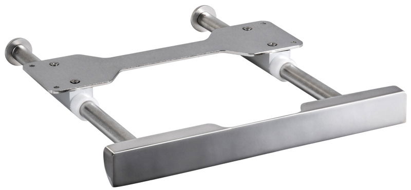 Può essere avvitato sotto qualsiasi tavolo, la maniglia/supporto rimane nascosta sotto il tavolo piegato. Quando è necessario ampliare il tavolo, potrà scorrere e fare da supporto all’anta ribaltabile.Piastra e scorrevoli in acciaio inox; boccole in POM per un’ottima e precisa scorrevolezza.