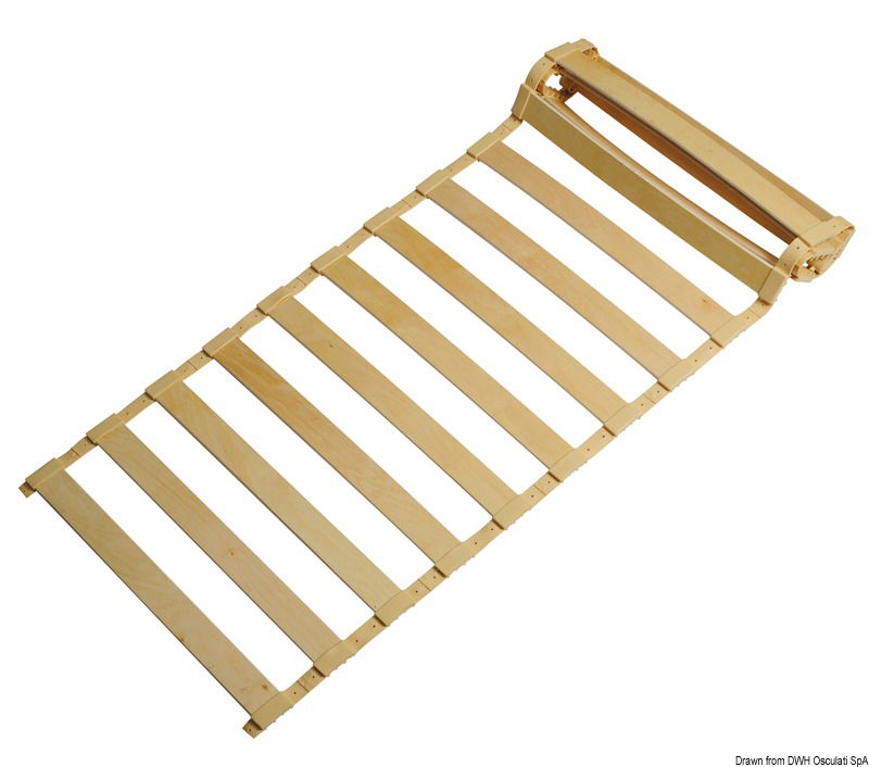 Realizzata con doghe curve in legno flessibile unite tramite speciali nastri in plastica antisdrucciolevoli e modellabili per seguire la forma dei letti. La rete elastica assolve 2 funzioni:1) Aerazione del letto, evitando muffe e umidità;2) incrementa moltissimo il confort del letto.Fornita in kit per letto singolo (per letti matrimoniali usare 2 kit da letto singolo).Le doghe in legno si tagliano secondo il perimetro desiderato e poi si assemblano con i nastri flessibili.