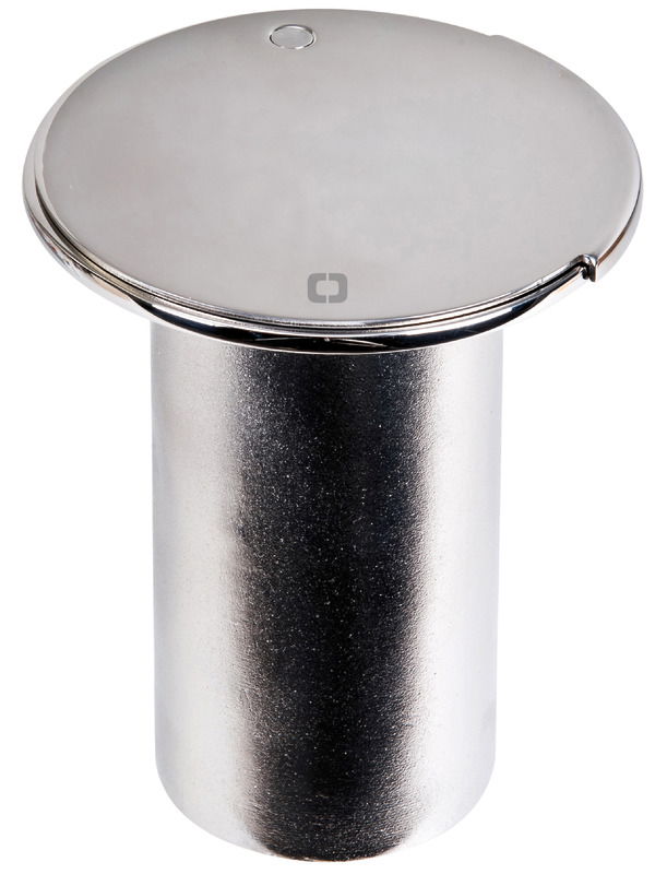 In acciaio inox con chiusura rotante di 180°. Predisposizione drenaggio dell'acqua per tubo Ø 12 mm. La chiusura protegge con discrezione il bicchiere quando non in uso. E' possibile personalizzare la chiusura con logo a richiesta.