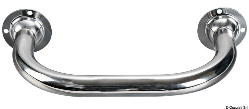 Fabbricato in acciaio inox. Tubo mm 25 con gradino ribattuto per comodità di risalita.