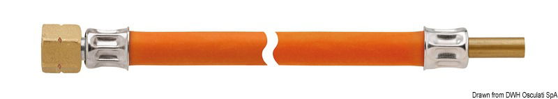 Tubi filetto 1/4 (collegamento a 50.013.12) + 8 mm liscio (collegamento a rubinetto 50.013.14).