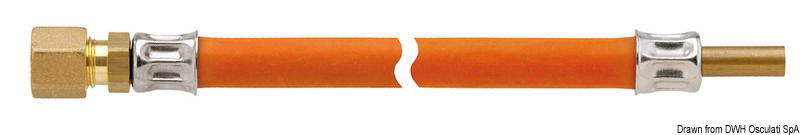 Collegamento con raccordi M5 o con rubinetto 50.013.14 + femmina a strozzare su portagomma della cucina (portagomma liscio 8 mm).