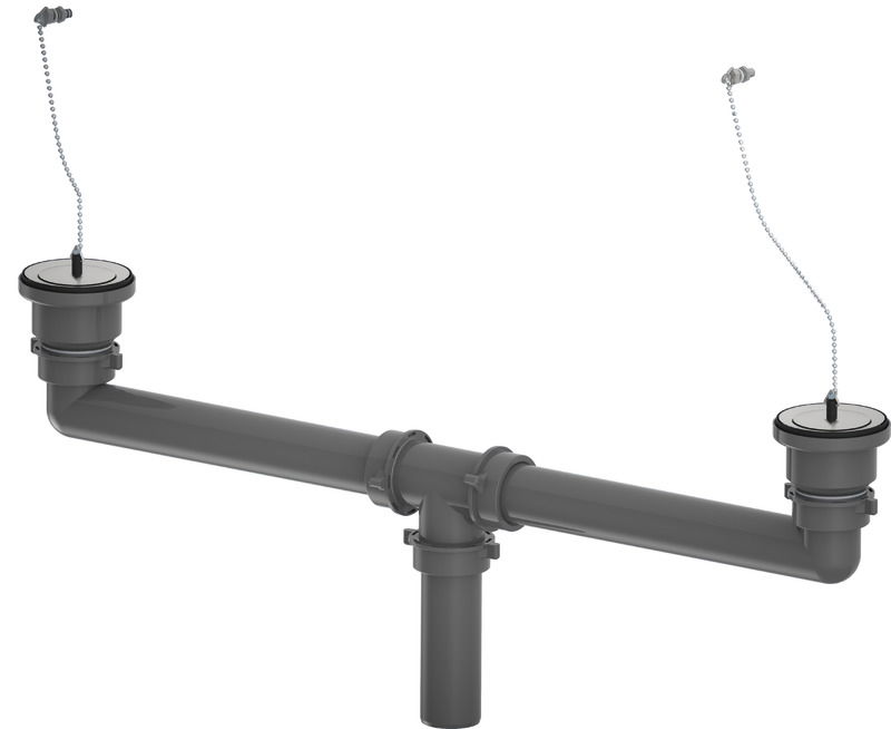 Raccordo per due vasche, facile installazione.