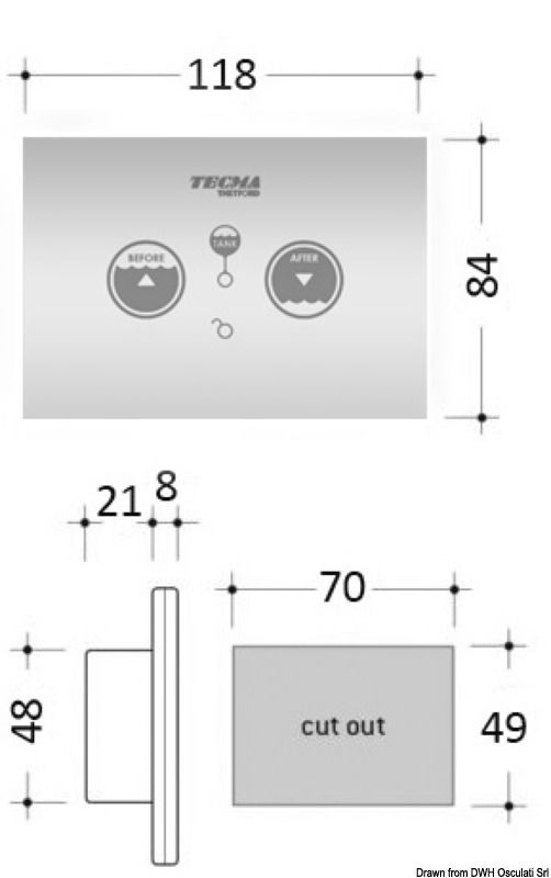 SFT touch control panel for TECMA electric toilets