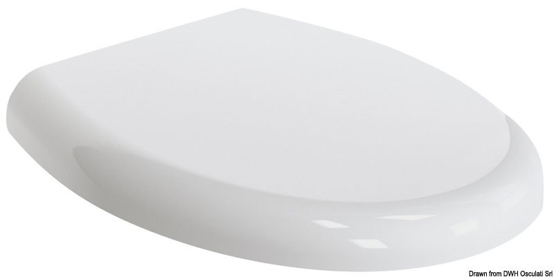 Coprisedili adatti alle diverse generazioni di wc elettrici Tecma, colore bianco, provvisti di sistema di chiusura frizionata.Sono disponibili in due versioni:A) con anima in legno ricoperta di poliestere e cerniere in acciaio inox;B) in plastica termoindurente (versione leggera che nasconde il sedile).