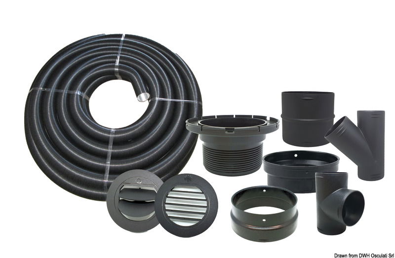 Per completare l’installazione dei riscaldatori è necessario scegliere un kit di distribuzione dell’aria in base al tipo di bruciatore scelto ed il numero di uscite dell’aria (bocchette) che si vuole installare.I set sono già corredati di tutti gli accessori necessari al montaggio.