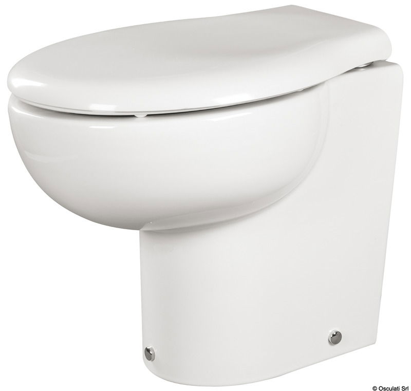 Wc carenato caratterizzato da dimensioni compatte e basamento di fissaggio SLIM appositamente progettato per adattarsi a spazi ristretti.Tazza in ceramica, tavoletta soft-close, pompa autoadescante con funzione di aspirazione/ scarico e maceratore.Pannello di comando Carling incluso con funzione ciclo automatica + funzione manuale 50.204.43Connessioni porte: Ingresso 19 mm. (3/4”), Uscita 25 mm (1") o 38 mm (1”1/2)