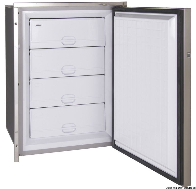 Isolamento extra spesso per eccellenti prestazioni di raffreddamento e basso consumo energetico.Con compressore incorporato.Consumo energetico 550 W/24h.