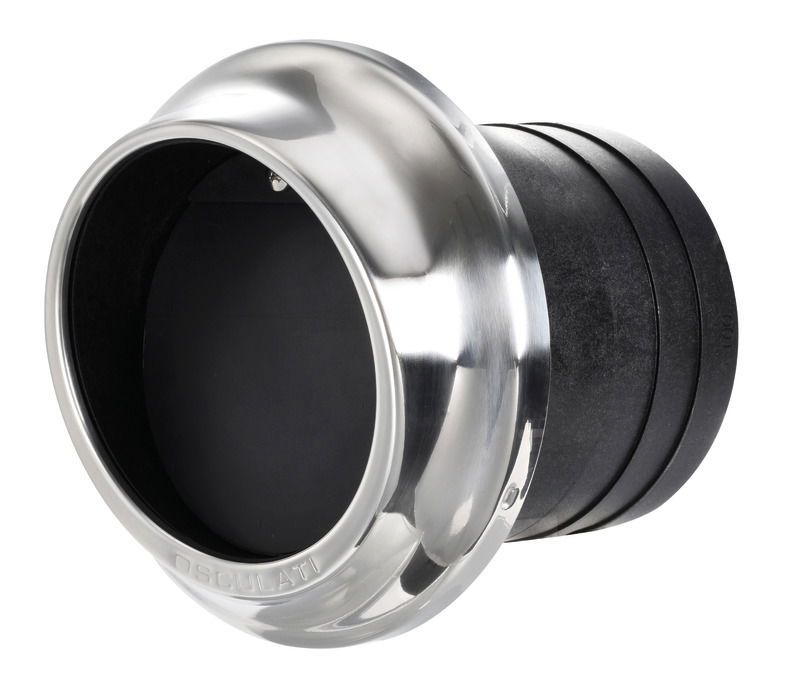 Fabbricati in tecnopolimero rinforzato e ghiera di finitura in acciaio inox 304 lucido. Viti completamente nascoste. Facile montaggio. Estetica full stainless steel.