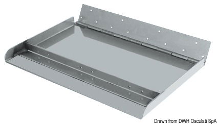 In acciaio inox, modello con spessore da 2,5 mm e con speciale cerniera a snodo totale. Il flap, qualsiasi kit di azionamento adotti, può ruotare di ben 180° senza sforzare o scavezzarsi dall’attacco della poppa. Sono predisposti per essere utilizzati: con kit elettroidraulici “Bennett 51.235.12/24"; con kit elettromeccanici “EM” 51.350.00 (solo serie 51.234.02/03/04).
