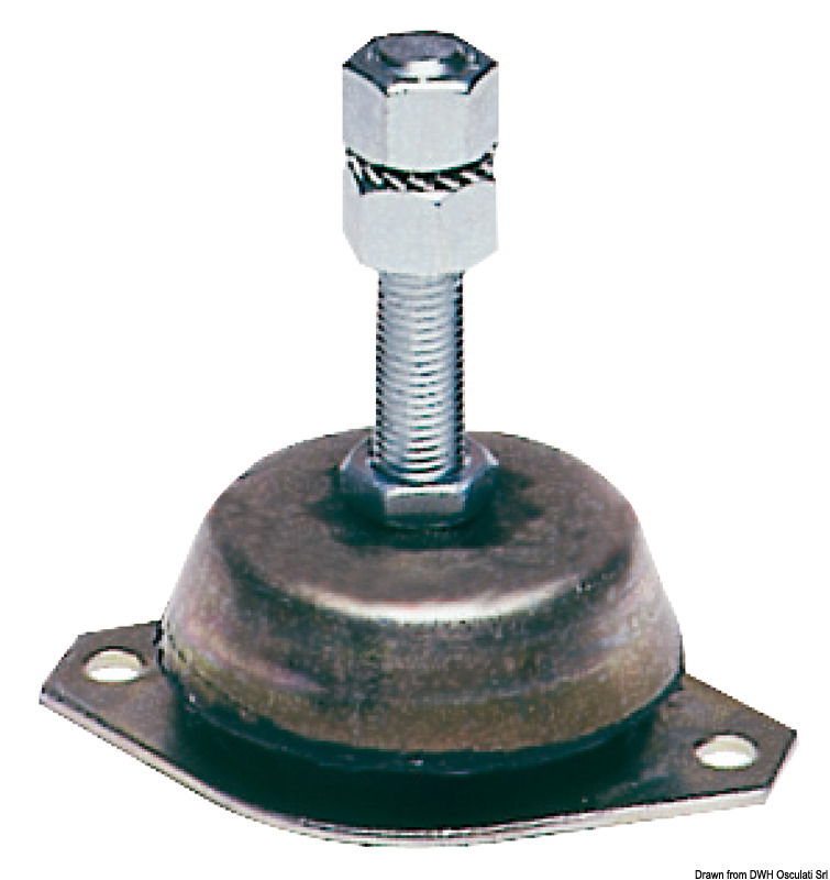 Gomma NBR di alta qualità. Durezza shore 55 +/- 3 , foro femmina.Disponibile sia in acciaio zincato sia in acciaio inox.