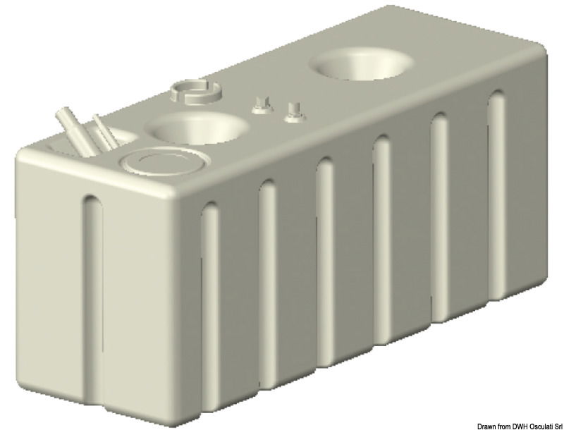 Fabbricato secondo ISO 21487. Certificati RINA - CE. Completo di pescante orientabile in ottone.Flangia protetta a 5 fori tipo VDO per installazione galleggiante (vedi 27.160.xx; 27.161.xx; 27.165.xx).