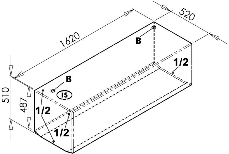 In polietilene lineare alimentare. Sono insapori e inodori. Forniti completi di tappo d'ispezione e predisposizioni per carico, scarico e sfiato. Possibilità d'istallazione modulare di più serbatoi, grazie alla predisposizione di un niplo di collegamento. Tutti raccordi femmina nella stampata in plastica.
