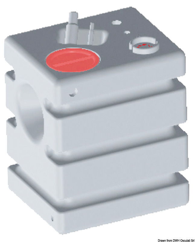 In polietilene alimentare lineare. Completo di tappo di ispezione + predisposizioni multiple per carico, scarico, sfiato con filetti femmina da 1" 1/4, 3/4", 1".Predisposto per installazione indicatore di livello con flangia VDO 5 fori (27.160.xx; 27.161.xx; 27.166.xx).