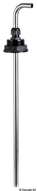 Realizzato in nylon, dotato di tubo pescante in acciaio inox con piegatura a gomito.Facilmente applicabile su qualsiasi superficie piana praticando un foro da 5 cm.