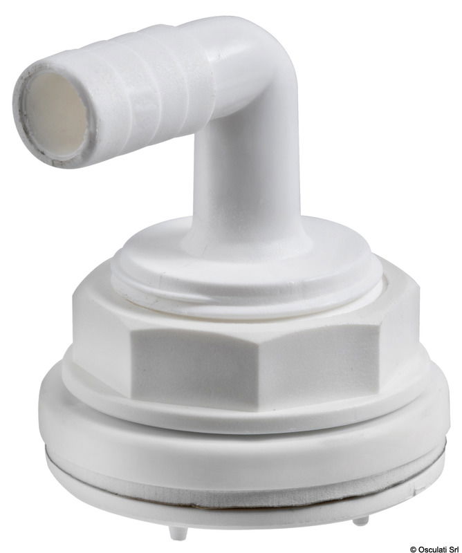 Carico e scarico acqua adattabile a tutti i serbatoi, realizzato in nylon a pipa a 90°.