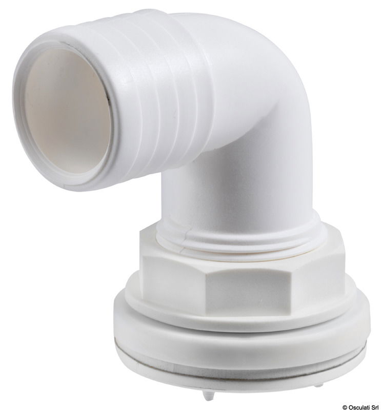 Carico e scarico acqua adattabile a tutti i serbatoi, realizzato in nylon a pipa a 90°.