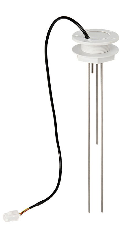 Formato da pannello con segnalatore a 4 LED (1/4 - 1/2 - 3/4) + sonda con flangia internazionale a 5 fori. Provvisto anche di filetto e dado per fissaggio universale in tutti i serbatoi di qualsiasi materiale. predisposta per serbatoi altezza 15/50 cm. I sensori della sonda andranno tagliati in proporzione all'altezza del serbatoio utilizzato.