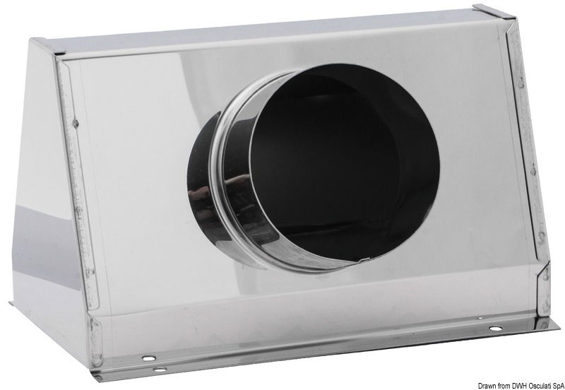 In acciaio inox; adatti per convogliare, tramite tubi flessibili, l’aria alla base dei motori entrobordo. Sono costruiti per essere abbinati alle prese d’aria 53.401.50/51.