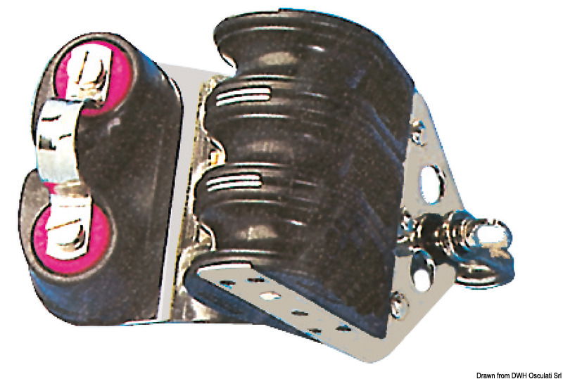 Carcassa in nylon nero più rinforzi in acciaio inox.