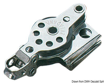 In acciaio inox con puleggia in nylon.