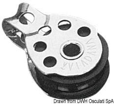 In acciaio inox con puleggia in nylon.