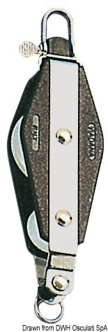 Carcassa in nylon nero più rinforzi in acciaio inox.