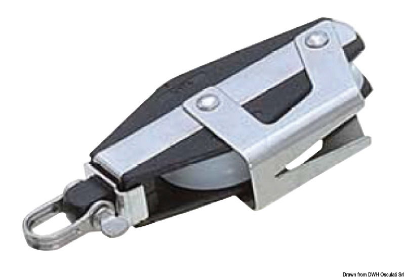 Carcassa in nylon nero più rinforzi in acciaio inox.