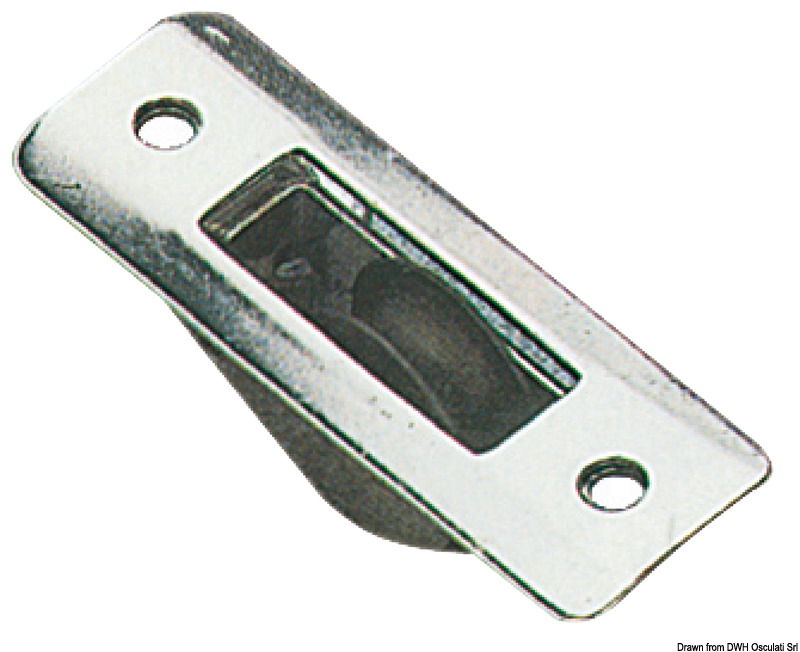 In acciaio inox ad incasso per albero o coperta, puleggia in alluminio, per cavi metallici.