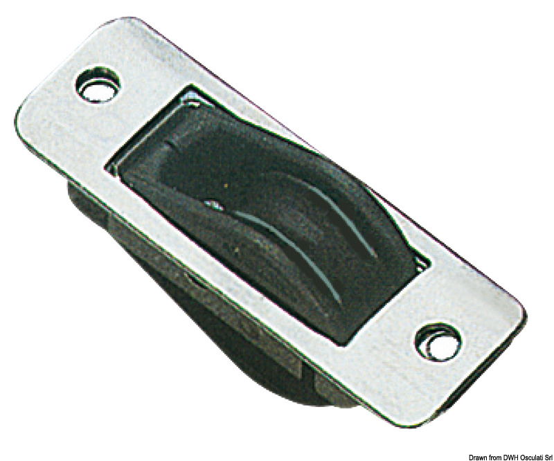 In acciaio inox ad incasso per albero o coperta, puleggia in alluminio, per cavi metallici.