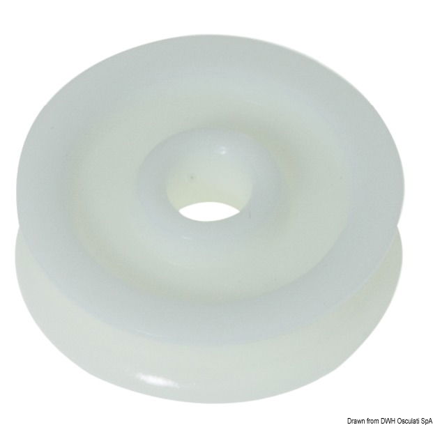 Delrin pulley 34 mm for lines Ø 12 mm white