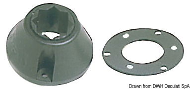 In nylon nero per maniglie winch. Si fissa con tre viti. Si usa al posto delle tasche in PVC.