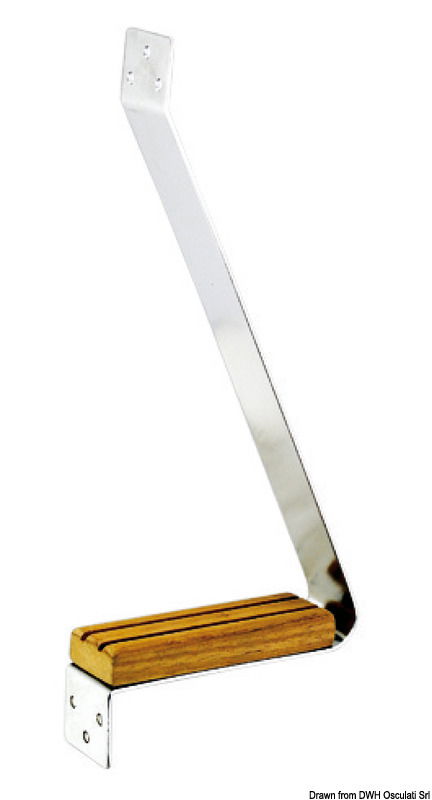 Fabbricato in acciaio inox con appoggio in teak antiscivolo.Montaggio con viti M5.