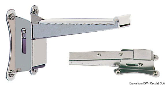 In acciaio inox 304 con rivestimento anti-sdrucciolo in nylon morbido.Montaggio con viti M5