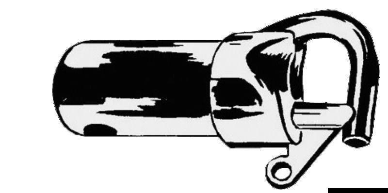 In nylon nero e acciaio inox. Si applica all’interno dei tubi in alluminio.