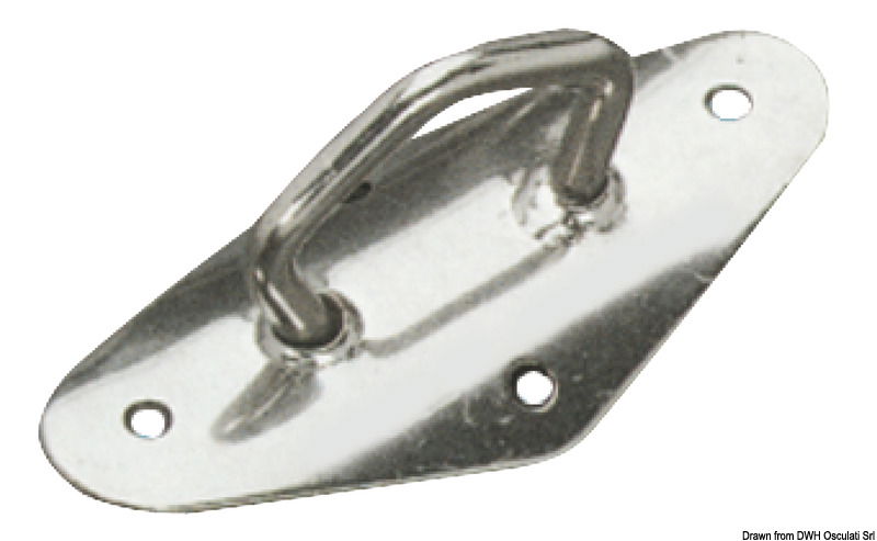 Piastra in acciaio inox con quattro fori, adatta per fissaggio su alberi con Ø 70 mm.