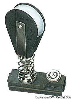 In acciaio inox e pulegge in nylon.