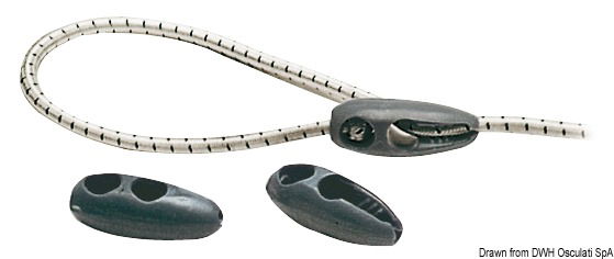Serve per bloccare la corda elastica da 4/5/6 mm a varie lunghezze. E’ utilizzabile come serravele o altro. Funziona sul principio “Clamcleats”.