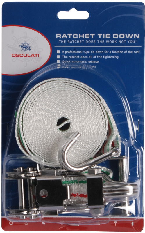 Per fissaggio imbarcazioni su carrello, zattere di salvataggio, gommoni in coperta o sulla plancetta, ecc. Le uniche in commercio con cricco + ganci di fissaggio in acciaio inox lucidato.