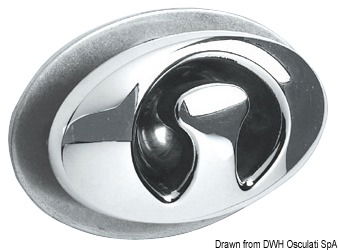 Completamente incassato. In acciaio inox AISI 316 lucidato a specchio.