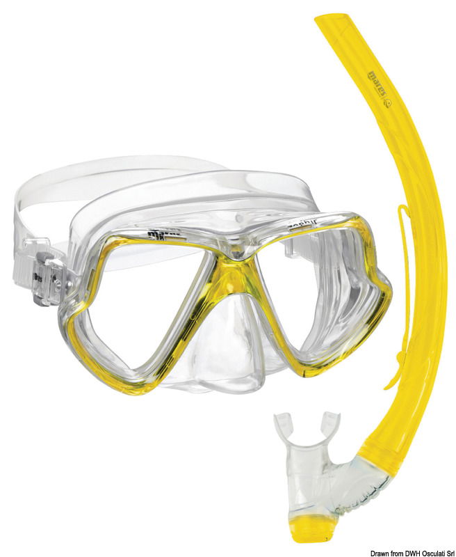 Set composto da maschera e boccaglio in PVC, adatto a chi si avvicina alla pratica subacquea.Disponibile per adulti e bambini. Snorkel autosvuotante: l'acqua viene espulsa sia dalla parte alta del tubo che dalla valvola non ritorno posta vicino al boccaglio. Questo sistema facilita e migliora lo svuotamento dell'areatore. Fibbie EZ adjust: Una sistema di fibbie che permette una regolazione facile e veloce della maschera. Maschera:- facciale in siliter- fibbie a regolazione facile sul facciale- costruzione durevole- ampio angolo di visuale Snorkel:- struttura ergonomica curva- reggi-snorkel integrato- boccaglio in siliter