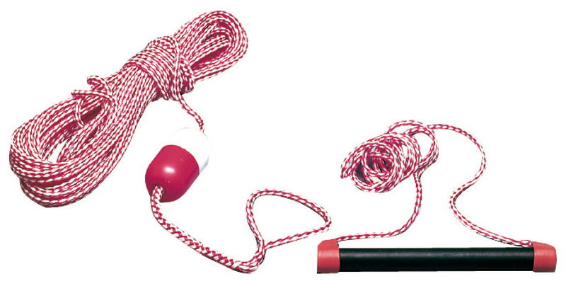 In levilene galleggiante bicolore, con maniglie in morbido espanso nero, e interno in alluminio; galleggiante di colore bianco/rosso.