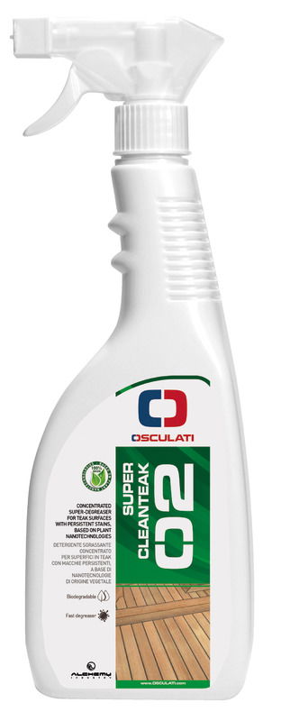 Detergente sgrassante concentrato a base di nanotecnologie di origine vegetale ideale per la pulizia delle superfici in teak interne ed esterne.Formula specifica per macchie persistenti.