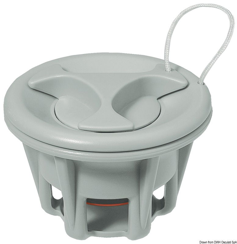 Modello universale, con funzionamento PUSH-PUSH. Fabbrcata in resina acetalica con doppia formazione di tenuta. Si monta a vite senza colla.