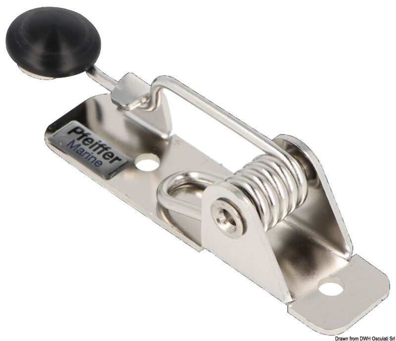 Realizzato in alluminio anodizzato e acciaio inox. Si applica sotto o sopra la barra del timone e permette di strozzare una cimetta piazzata di traverso al pozzetto. E' un economico surrogato del pilota automatico.