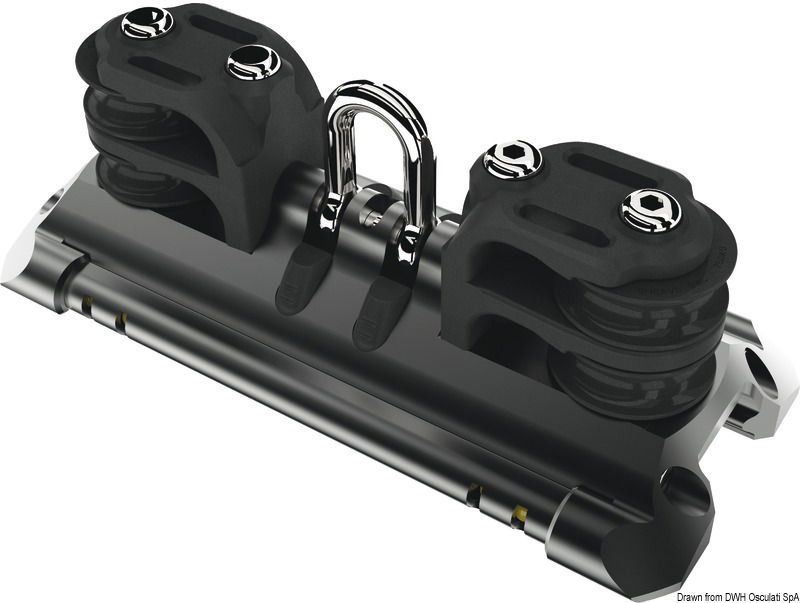 Mainsheet car size 2 shackle double control sheave